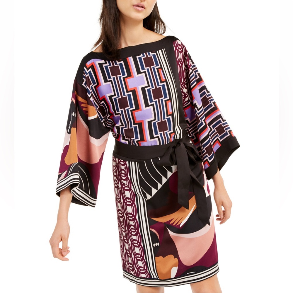 Trina Turk Printed Boat-Neck Kimono Dress